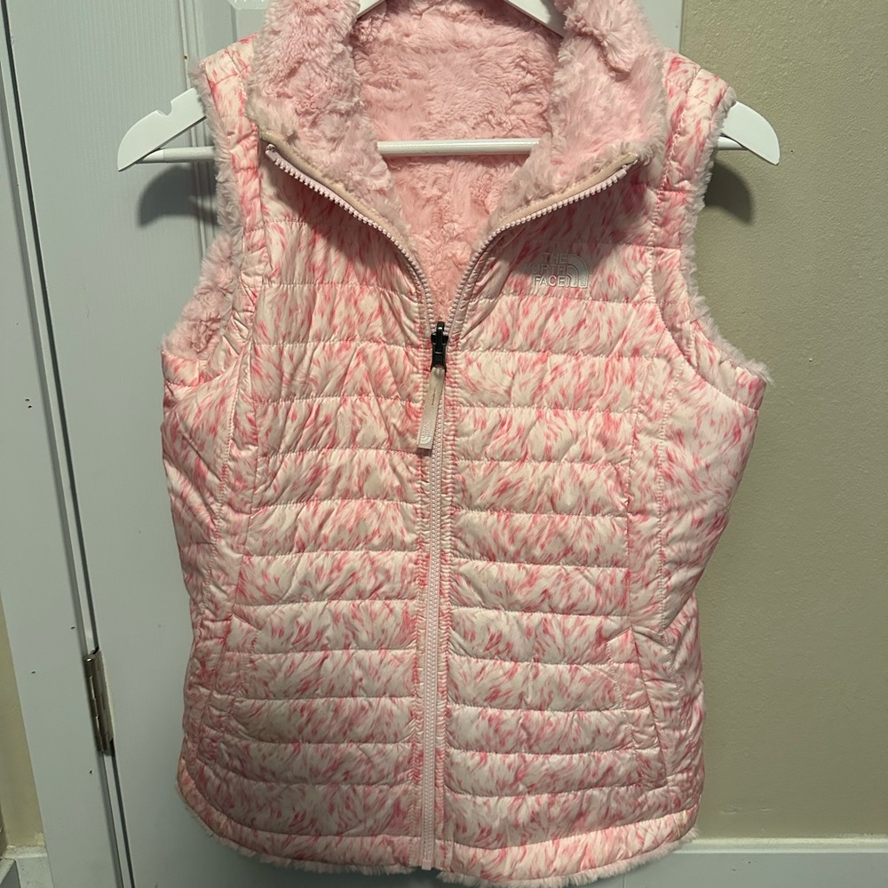 The North Face Pink Patterned Reversible Kids Vest